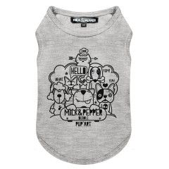 T-Shirt Doodle Gris pour chiens - Milk&Pepper