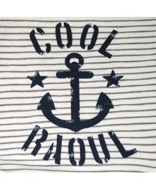 T-Shirt Raoul rayé écru et gris anthracite pour chiens - Milk&Pepper