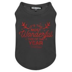 T-Shirt Happy Noel noir pour chien Milk&Pepper