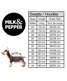Guide des tailles sweat pour chien Milk&Pepper