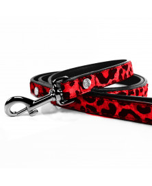 Laisse léopard rouge pour chien - Milk&Pepper