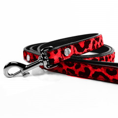 Laisse léopard rouge pour chien - Milk&Pepper